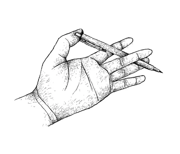 Yazmak için hazırlanması bir kalem tutan el — Stok Vektör