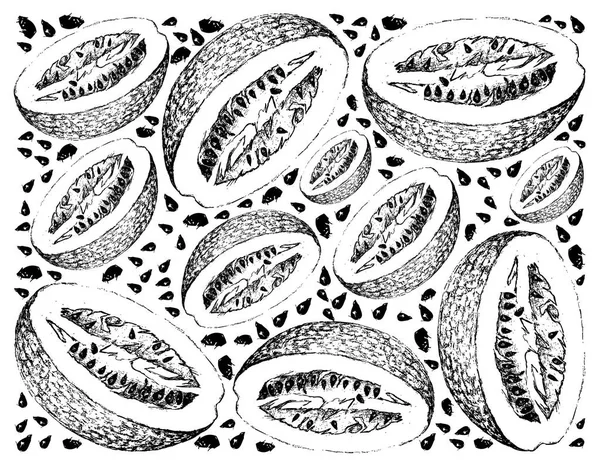 Mão Desenhada de Frutas Chiverre em Fundo Branco —  Vetores de Stock