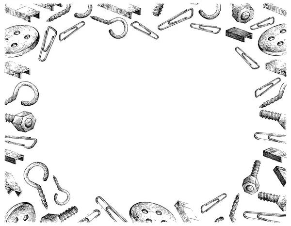 Vida, zımba şerit, klibi ve düğme beyaz arka plan üzerinde
