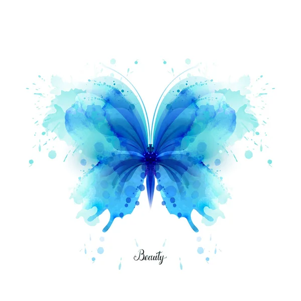 Watercolor artistic butterfly — Stock Vector