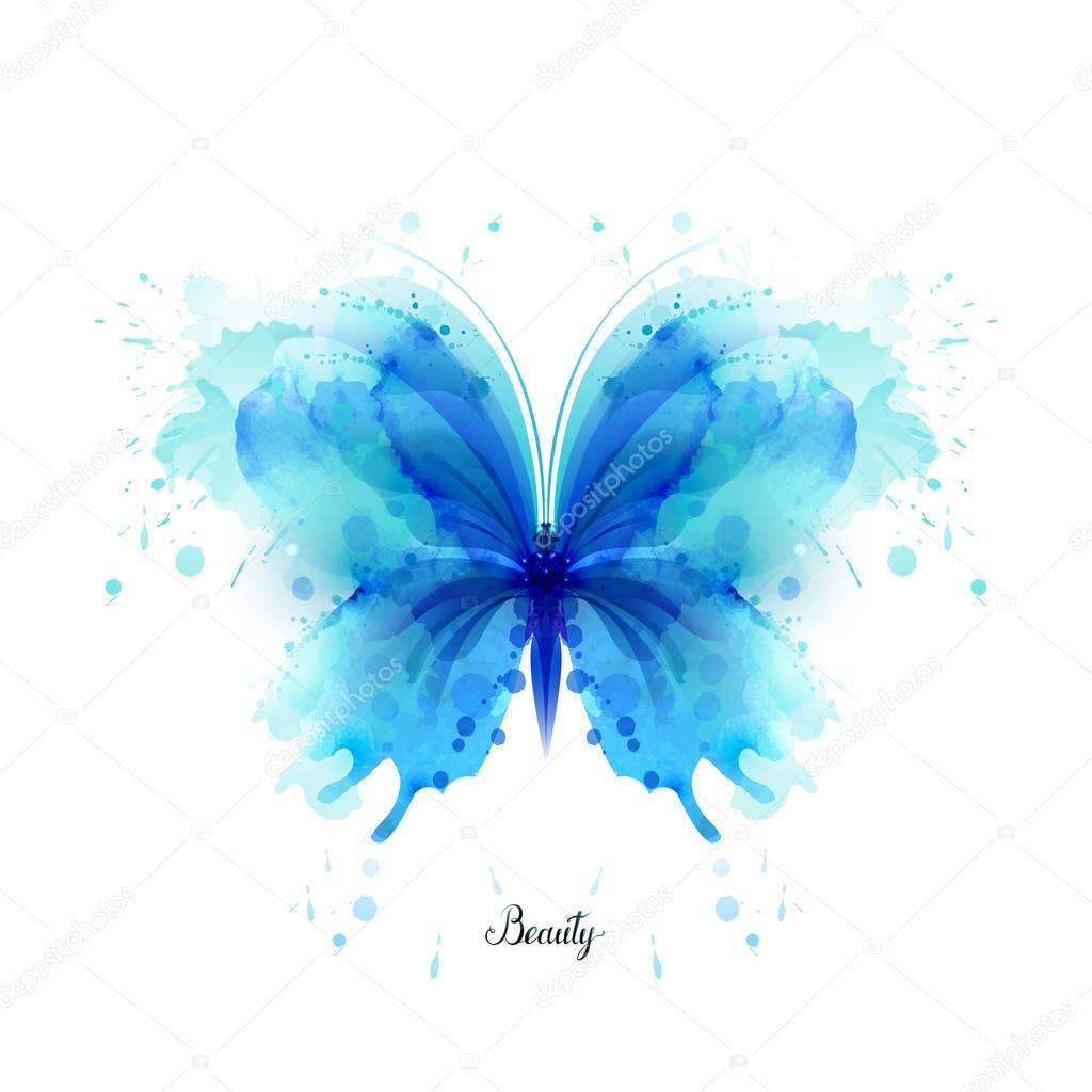 Watercolor artistic butterfly
