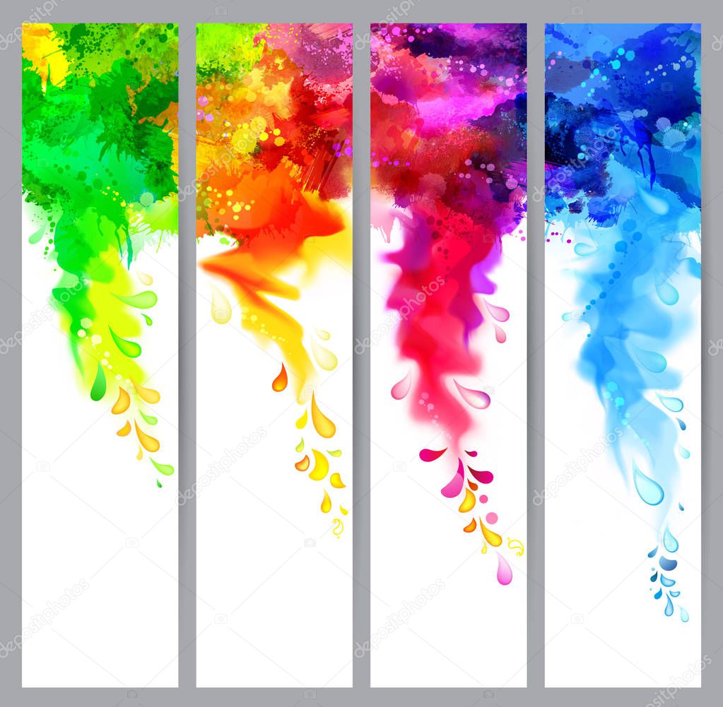 set of color banners