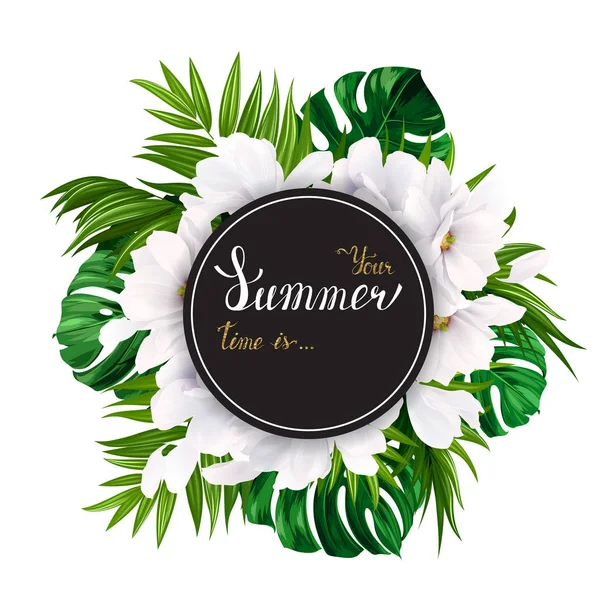 Banner floral de vacaciones — Archivo Imágenes Vectoriales