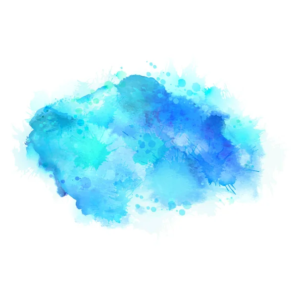 Cyan und blaue Aquarellflecken. — Stockvektor