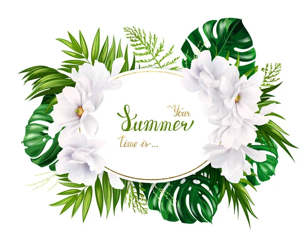 Banner floral de vacaciones — Archivo Imágenes Vectoriales