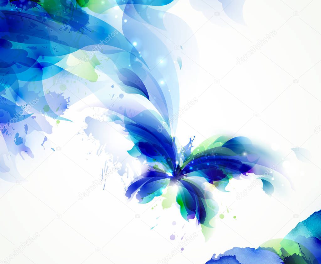 Abstract butterfly with  blots