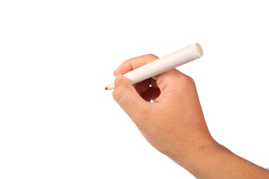 pozisyon yazılı el holding kalem