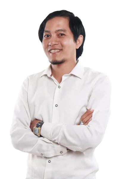 Portrét šťastné asijské podnikatel — Stock fotografie