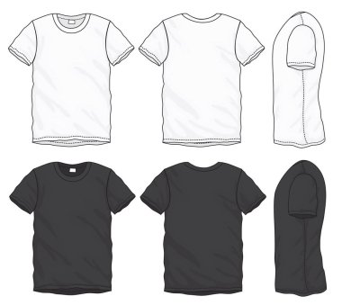Siyah beyaz T-Shirt tasarım şablonu