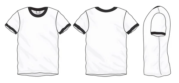 Plantilla de diseño de camiseta negra White Ringer — Archivo Imágenes Vectoriales