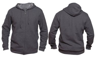 Koyu gri Hoodie alay kadar