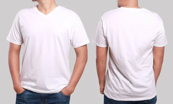 Modelo de design de camisa branca V-Neck — Fotografia de Stock