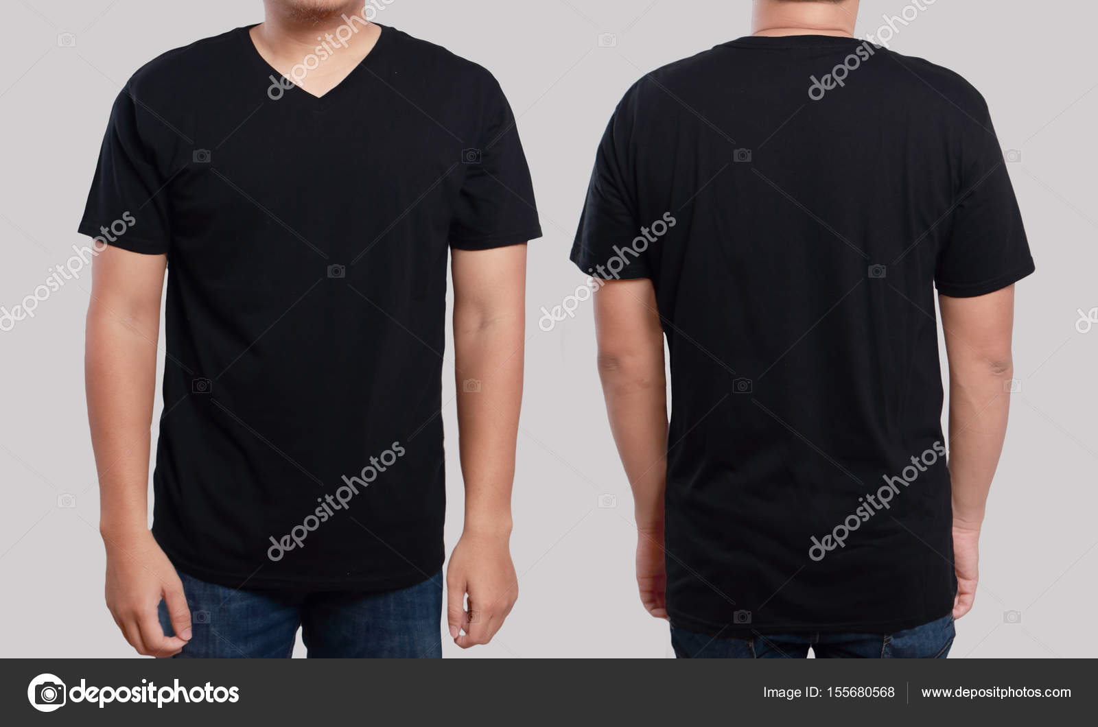 Download Black V-Neck shirt design template — Stock Photo © airdone ...