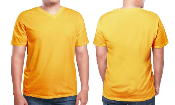 오렌지 브이 목 셔츠 디자인 서식 파일 — 스톡 사진
