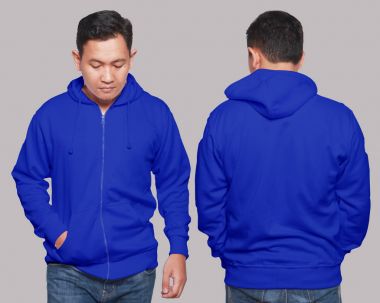 Mavi kapüşonlu Mock up