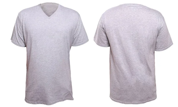 Misty Grey V-Neck shirt design template — Stock Photo, Image