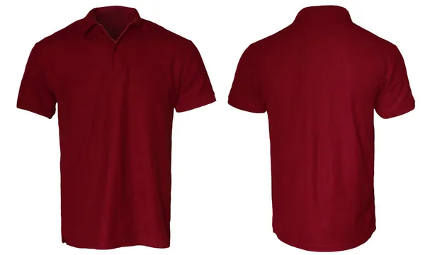 Camisa Polo Vermelho escuro Mock up — Fotografia de Stock