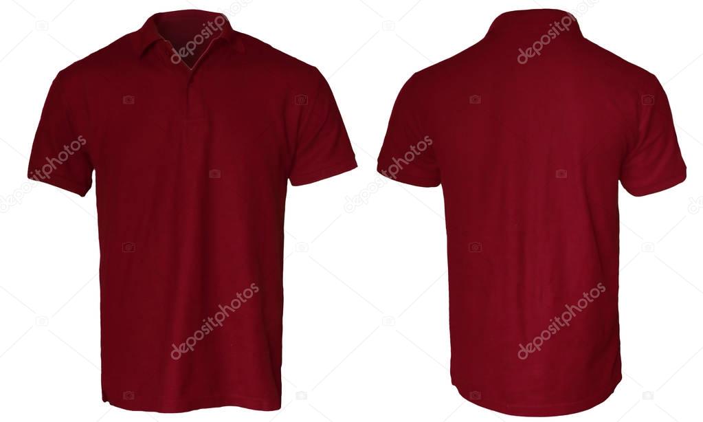 Download Vermelho escuro camisa Polo Mock up — Fotografias de Stock ...