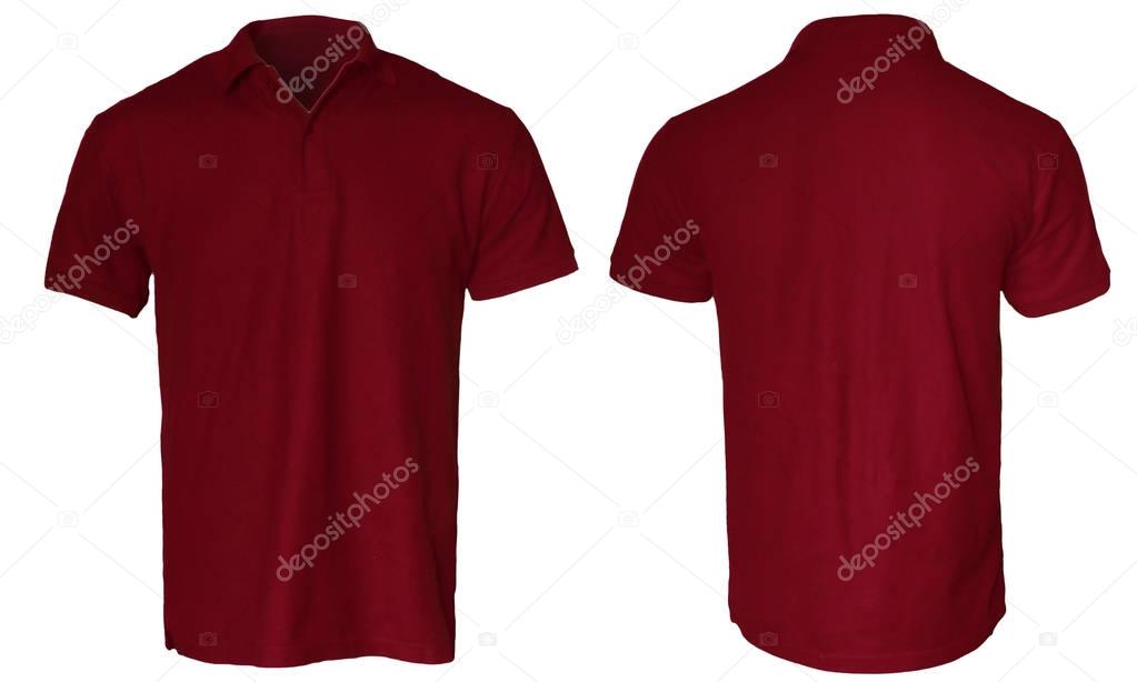 Download Vermelho escuro camisa Polo Mock up — Fotografias de Stock © airdone #157095678