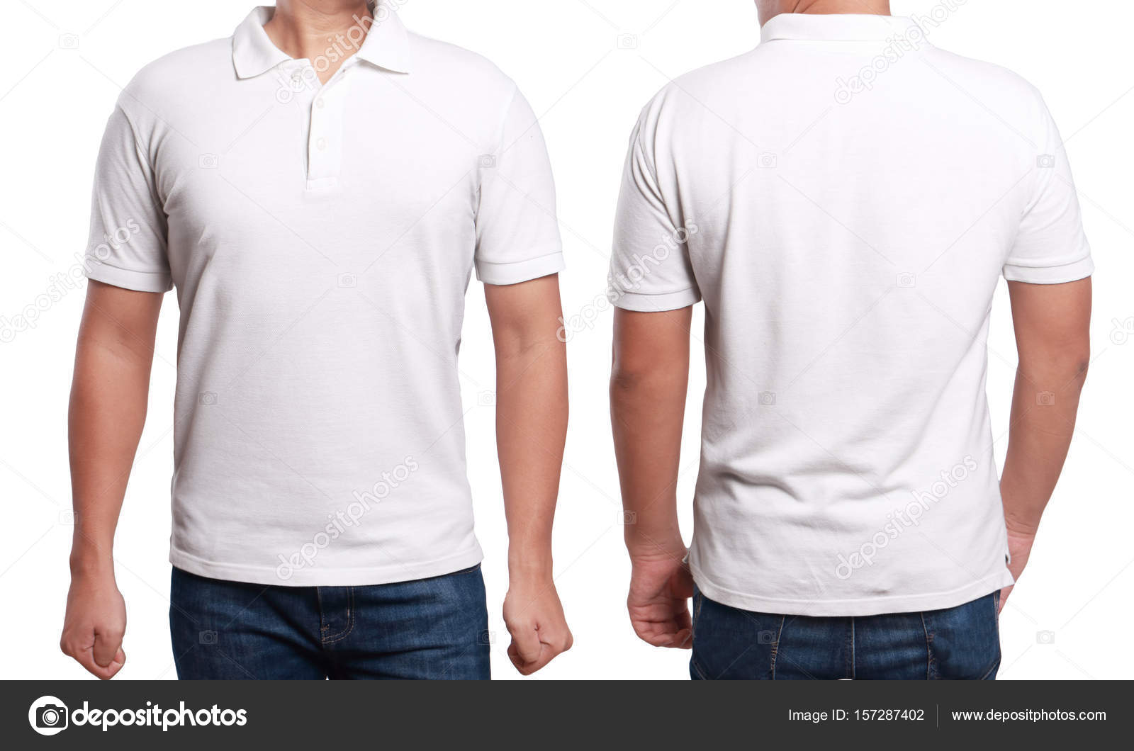 plain white shirt front and back