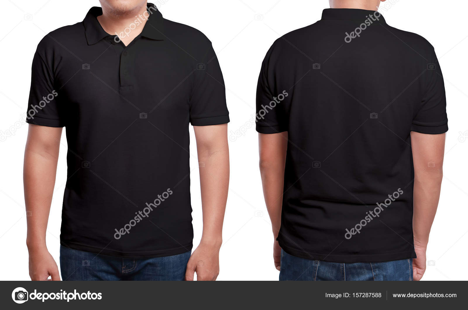 plain black collared shirt