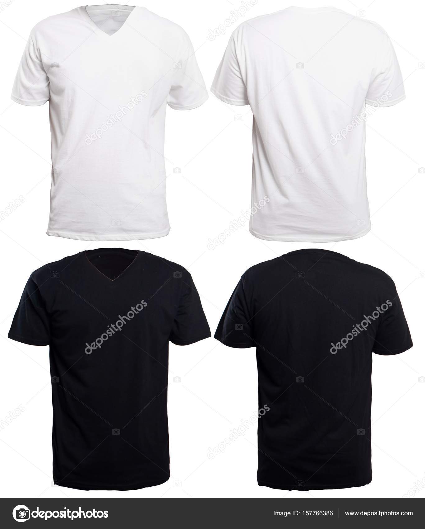 Black and White V-Neck Shirt Mock up — Stock Photo © airdone #157766386