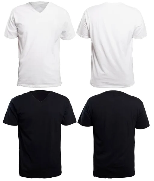 Preto e branco V-Neck Shirt Mock up — Fotografia de Stock