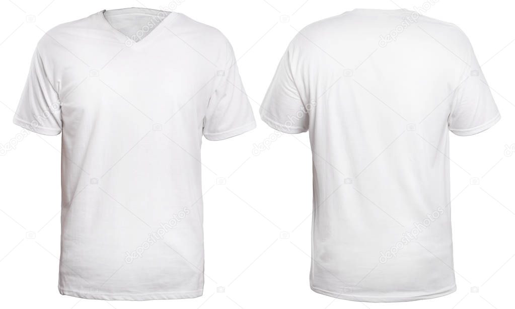 White V-Neck Shirt Mock up