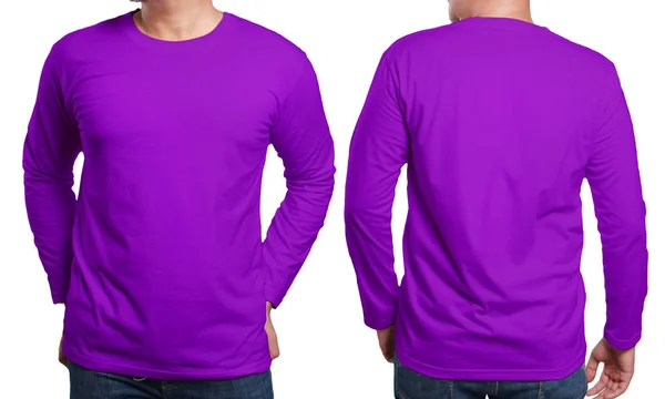 Modelo de design de camisa de manga comprida roxa — Fotografia de Stock