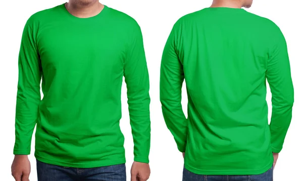 Green Long Sleeved Shirt Design Template — Stock Photo, Image