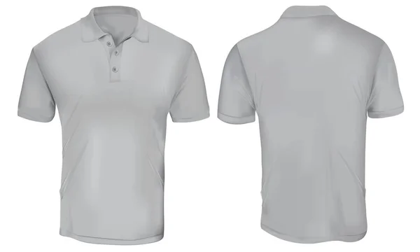 Grigio Polo modello camicia — Vettoriale Stock