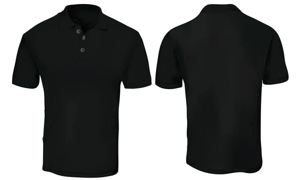 Modelo de Camisa Polo Preto — Vetor de Stock