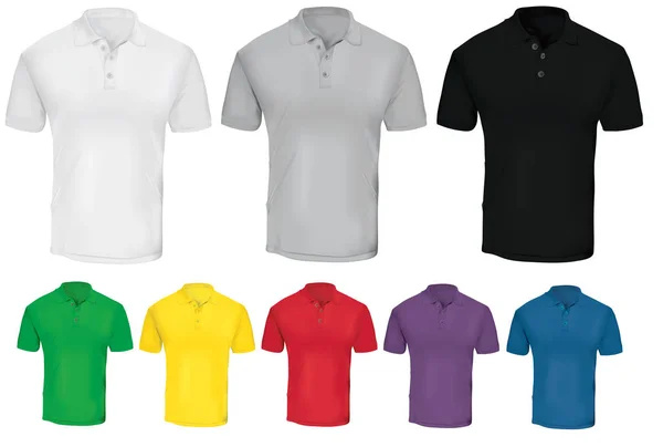 Renkli Polo gömlek şablonu — Stok Vektör