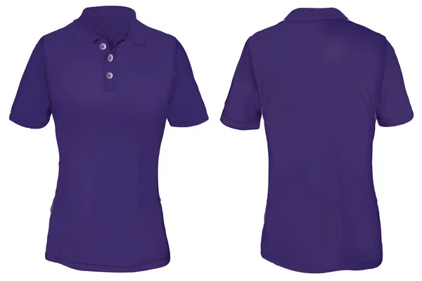 女性のための紫のポロシャツ テンプレート — ストックベクタ