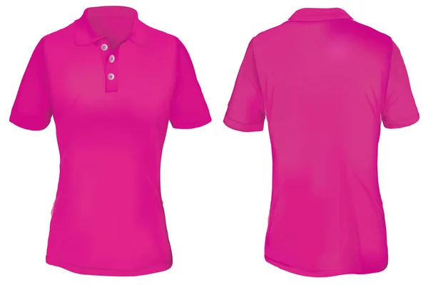 Plantilla de Polo Rosa para Mujer — Vector de stock