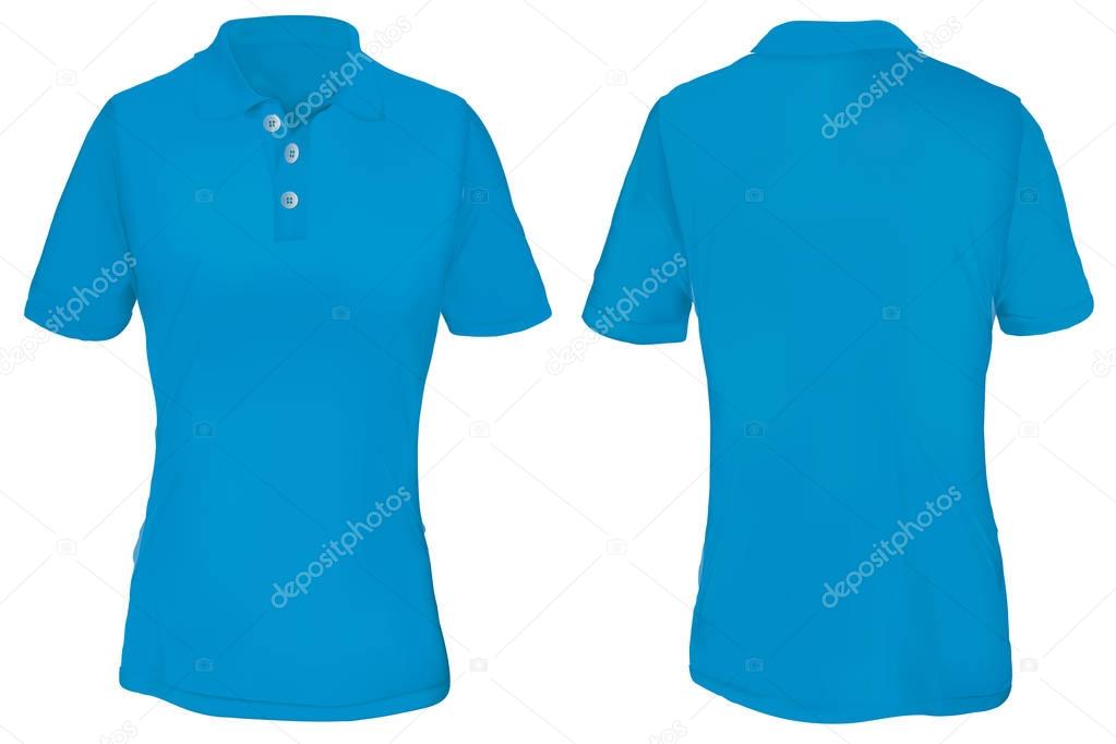 Blue Polo Shirt Template for Woman