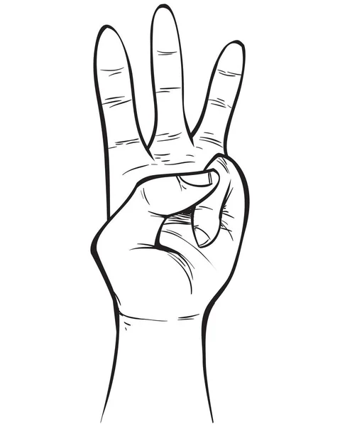 Hand Gesture Doodle Vector Illustration — Stock Vector
