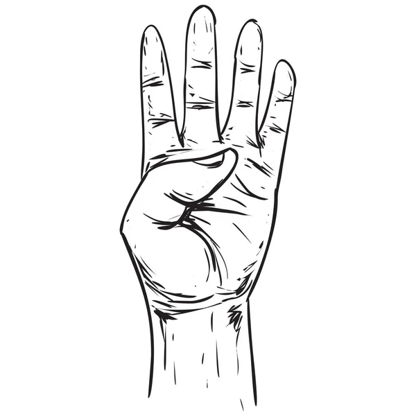 Hand Gesture Doodle Vector Illustration — Stock Vector