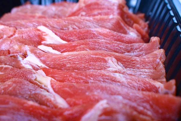 Fotografía gastronómica. Carne cruda de Sukiyaki — Foto de Stock