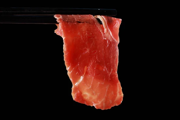 Fotografía gastronómica. Carne cruda de Sukiyaki — Foto de Stock