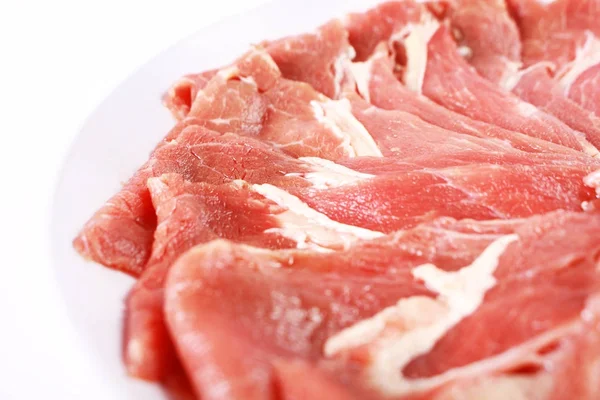 Fotografía gastronómica. Carne cruda de Sukiyaki — Foto de Stock