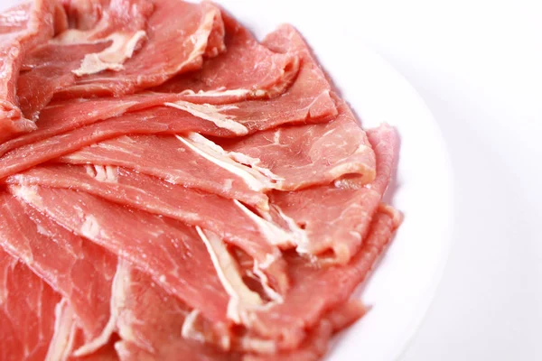 Fotografía gastronómica. Carne cruda de Sukiyaki — Foto de Stock