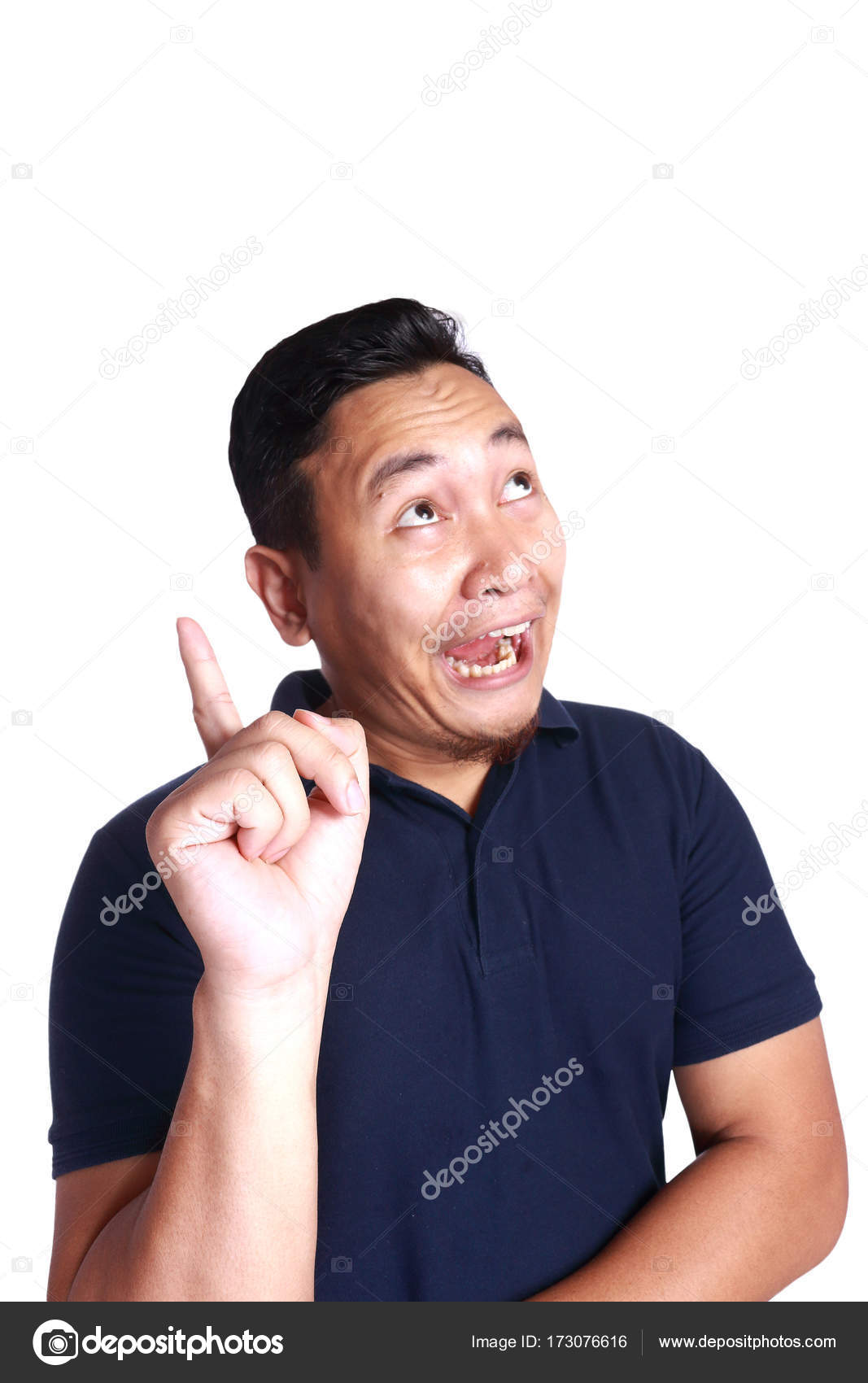 Funny Asian Man Thinking Stock Photo C Airdone 173076616