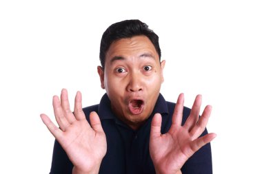 Asya adam ağzını açık şok