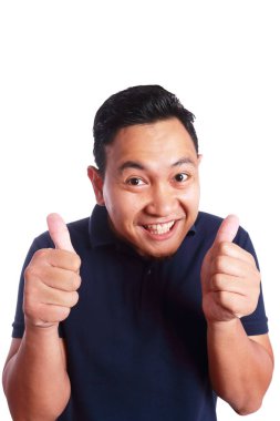 Gülen komik Asya adam