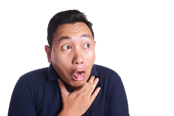 Asiatische Mann eingeklemmt mit Zunge aus — Stockfoto