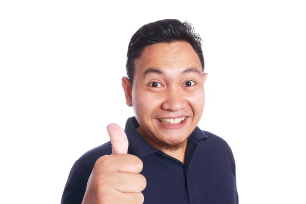 Vicces ázsiai ember mosolyogva — Stock Fotó