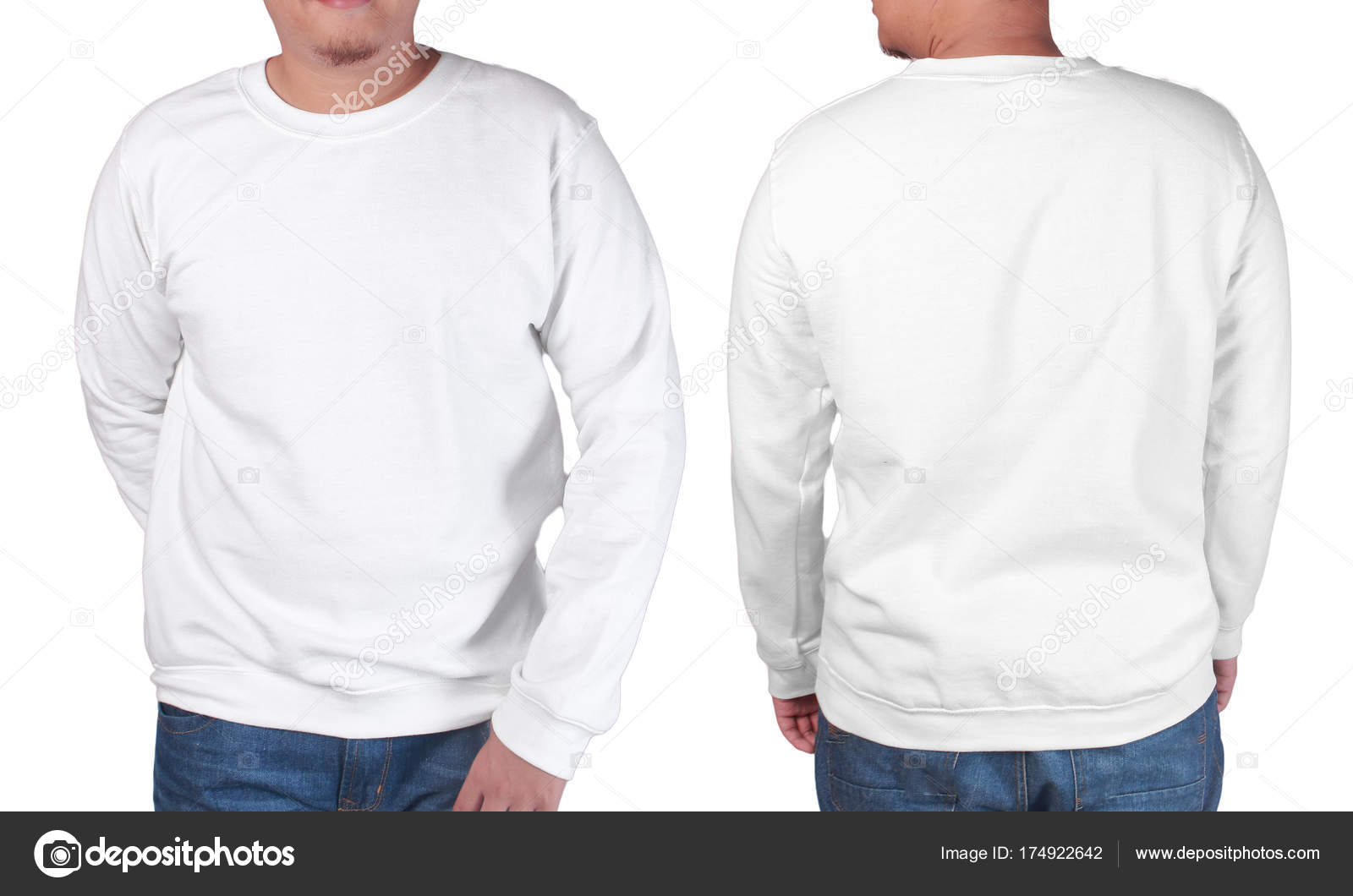 Download White sweater long sleeved shirt mockup template — Stock ...