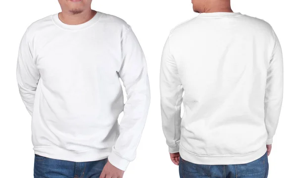 Maglione bianco a maniche lunghe modello di camicia mockup — Foto Stock