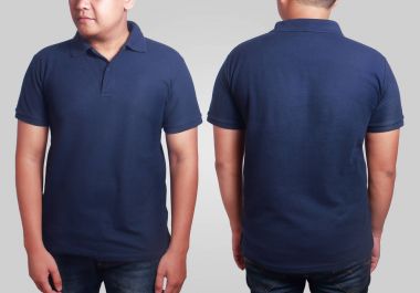 Koyu mavi Polo gömlek Mockup şablonu